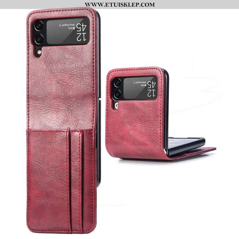 Etui do Samsung Galaxy Z Flip 4 Etui Folio Stylowe Skórzane Etui Na Karty